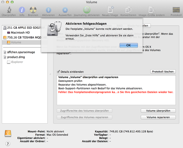 mac pro erkennt externe festplatte nicht